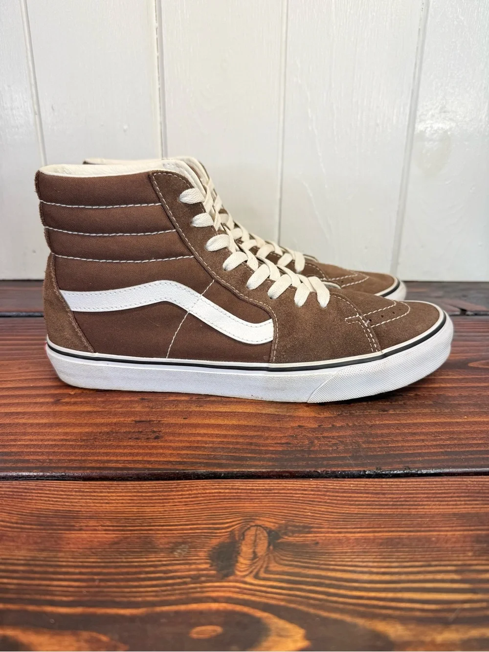 Vans Sk8-Hi Brown Suede Canvas High Top Sneakers Men’s 9.5 Women’s 11